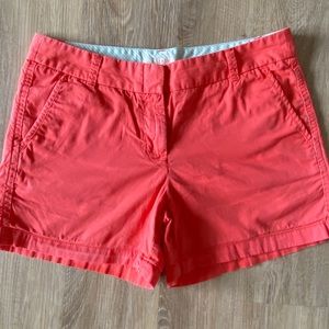 J Crew Relaxed Chino Shorts Orange Sz 8